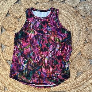 Women's Lululemon Vibrant Pink and Black Tank Top Approximate Size 4